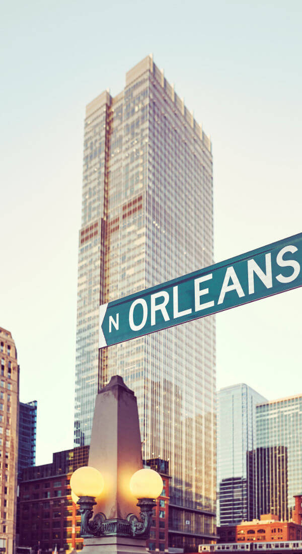 Street sign showing 'N Orleans'